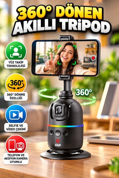 canrodi 360° Smart Desktop Gimbal with Automatic Face Tracking – Compatible w...