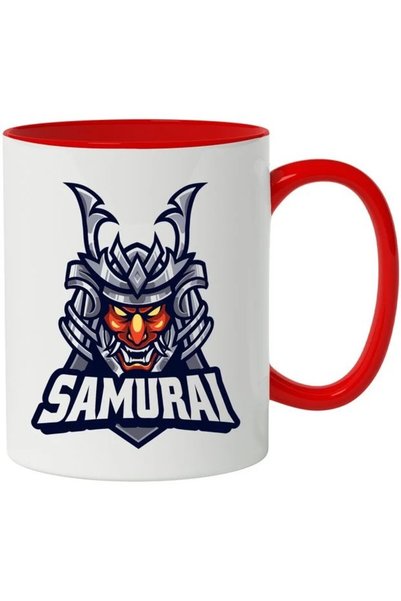 INOVATIX Cana Cu Text Samurai, Casca, Demon, Omi, Colti, Emblema, Asiatic, Mu...