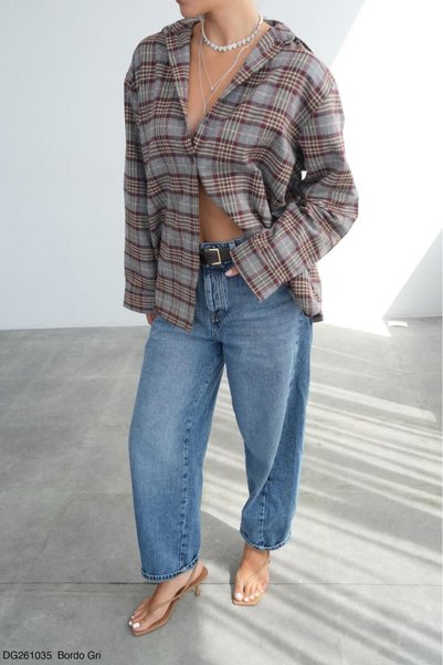 CADDELAMODA Women's Plaid Shirt