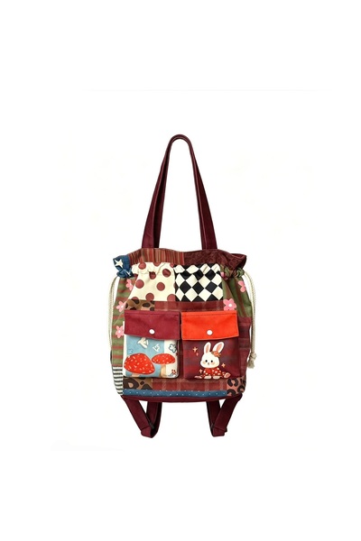 Street Bag Γυναικεία τσάντα πλάτης και τσαντάκι clutch με χαριτωμένο μοτίβο λ...