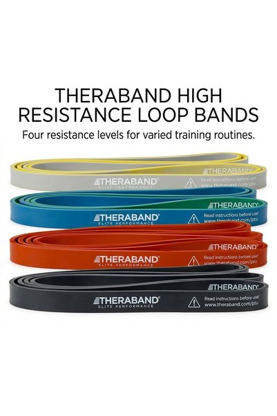 THERABAND High Resistance Loop Band – 41 Inch Natural Latex Resistance Band f...