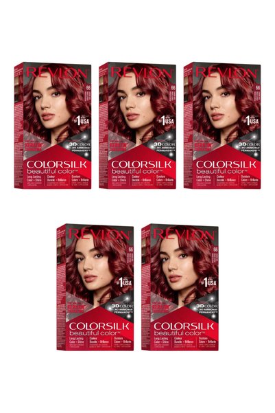 Revlon 5x PACHET ColorSilk ™   Culoare frumoasă - Roșu cireș - 66