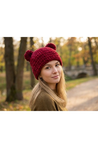 destini Winter Hat, Beanie, Bucket Hat, Velvet, Hand-Knitted