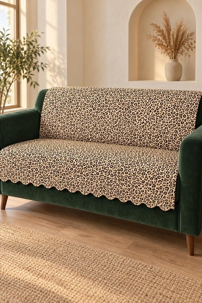 ALANUR Multipurpose Velvet Sofa Cover with Non-Slip Foam Backing, 165x215 cm,...