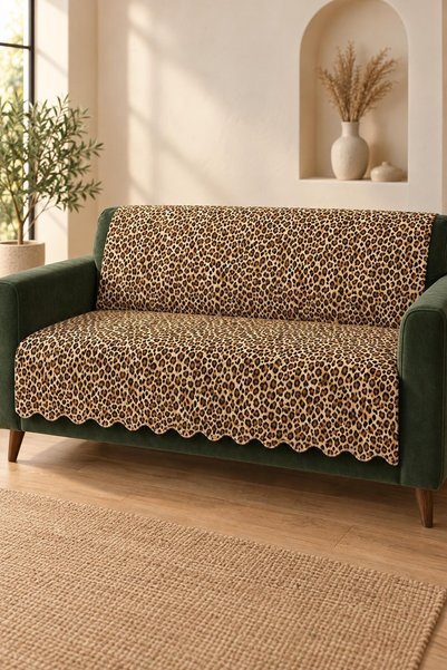 ALANUR Multipurpose Velvet Sofa Cover with Non-Slip Foam Backing, 165x215 cm,...