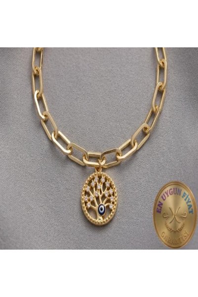Alışveriş Kasabası Tree of Life Beaded Bracelet with Evil Eye Bead Detail