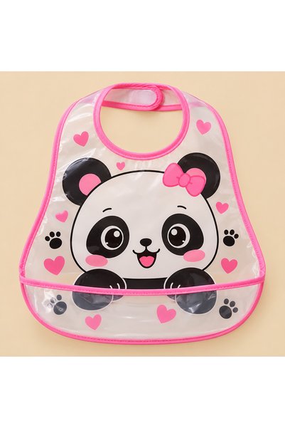 Generic Brand Transparent Anti-Dirty Baby Bib with Panda Design - Easy to Clean