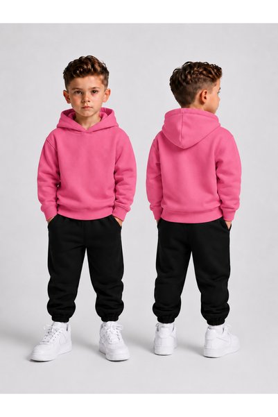 LORVEX Boys' Sweatsuit Set—Unprinted, Hooded Sweatshirt with No Print, Top an...