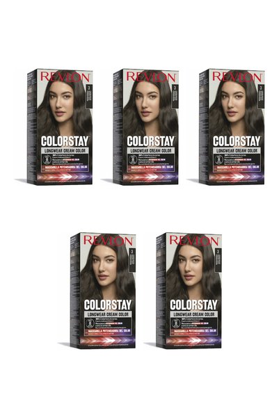 Revlon 5x PACHET Vopsea de păr Colorstay, Nr. 3 (Maro închis)