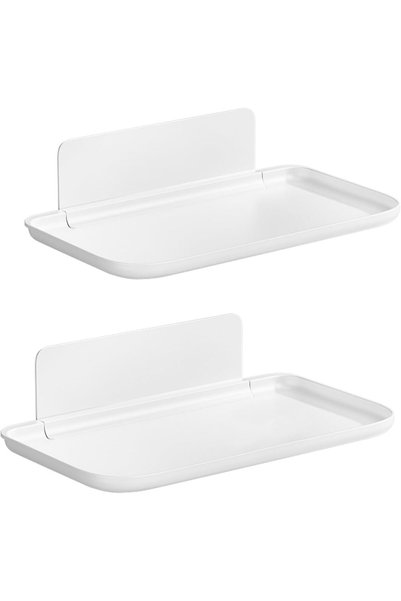 KASTWAVE 2-Pack Foldable Floating Shelves for Wall | No Drill White Wall Shel...