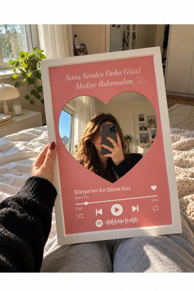 Sepetten Eve Dünyanın En Güzel Kızı Aynalı Tablo Sevgiliye Hediye Anlamlı Hediye Aynalı Spotify kodlu Makyaj Tablosu Doğum günü hediyesi yıl dönümü hediyesi advent calendar hediyesi NZL