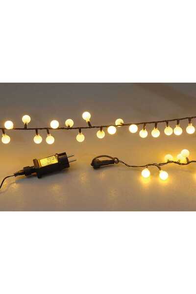 Generic 100 λαμπάκια LED σε σειρά με διακοσμητικές μπάλες, 5 m, πράσινο καλώδ...