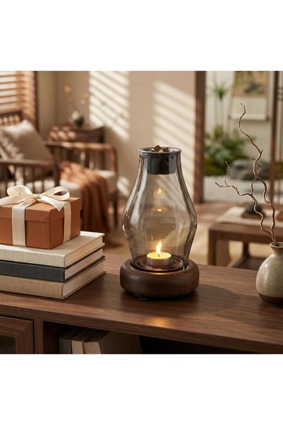 EXCEFORE Glass Tealight Incense Burner, Indirect Heat Resin and Bakhoor Burne...