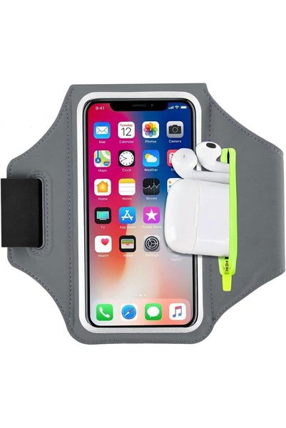 T Tersely Running Armband with Zipper Pocket for Phones up to 6.9