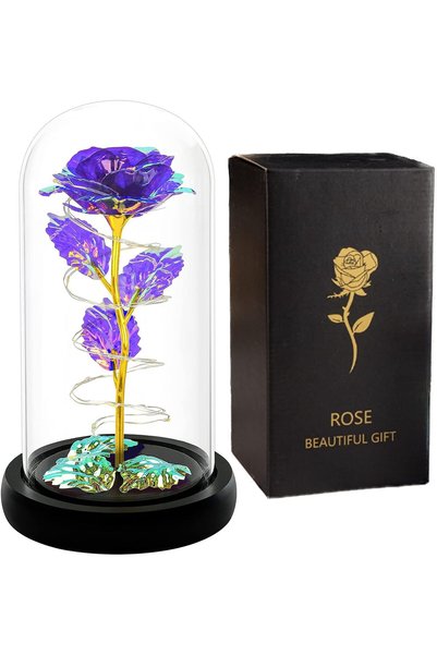 Arabest Colorful Artificial Flower Rose Gift, LED Light Forever Rose Birthday...