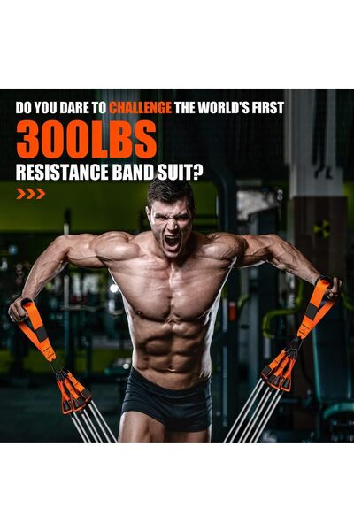 GENERAL 300LBS Resistance Bands Set,6 Power Levels of Resistance Rope,12-Piec...