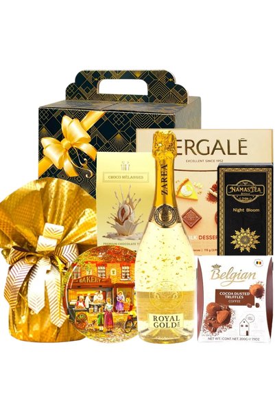 CADOURI RAFINATE Pachet cadou elegant, auriu regal