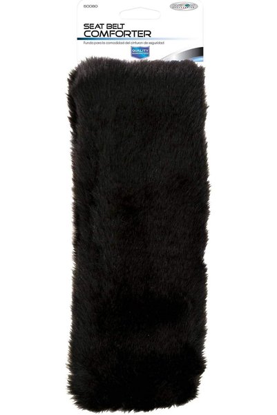 Custom Accessories Seat Belt Comforter, Black Simulated Sheepskin -50080