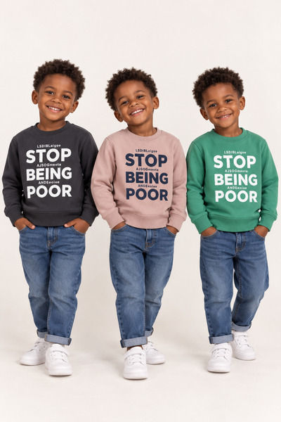 monox Boys' Stretch Fabric Transitional "Poor" Printed 3-Piece Sweatshirt Set