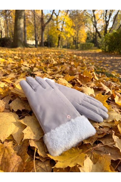 PIECE SIGNATURE Women's Plush Cuff Windproof Parachute Fabric Winter Gloves