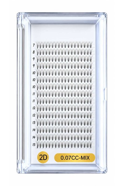 Glamura Lashes 2D CC-MIX Έτοιμες Βλεφαρίδες (7-15mm), Πάχος 0.07, Γρήγορος Όγκος
