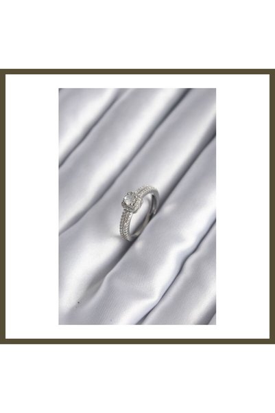 northcity n Silver-Plated Rice-Style Women's Ring with Zircon Stones BX