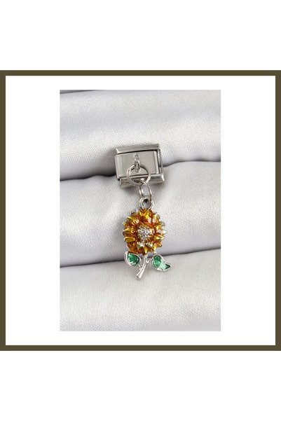 northcity n 316L Stainless Steel Dangling Sunflower-Shaped Silver-Colored Nom...