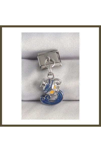northcity n 316L Steel Silver-Colored Dangle Bucket Zodiac Sign Nomination Ch...