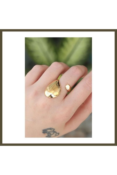 northcity n Gold-Toned Adjustable Large Domed Ring BX