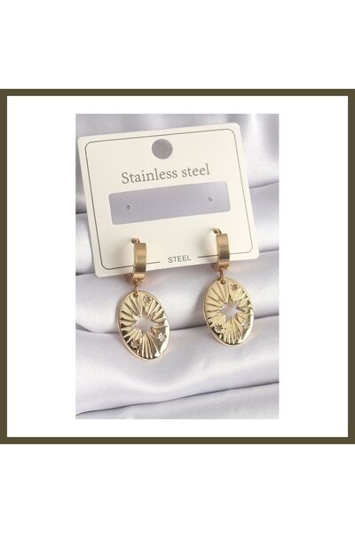northcity n 316L Stainless Steel Gold-Colored Polar Star-Engraved Women's Ear...