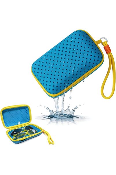 TERRIFI Swim Goggle Case, Large Capacity EVA Protective Storage Box with Drai...