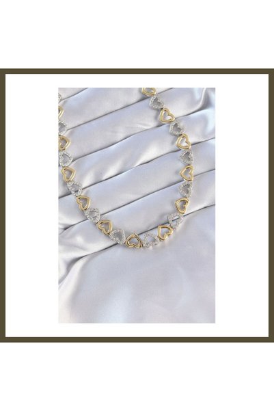 northcity n VIP Series Brass Two-Tone Zircon Stone Hollow-Design Necklace BX