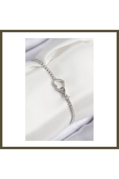 northcity n Silver-Colored Women's Bracelet with Rice-Shaped Zircon Stones an...