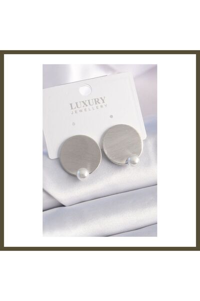 northcity n Rice-Shaped Silver-Toned Modal Earrings with Pearl Accents for Wo...