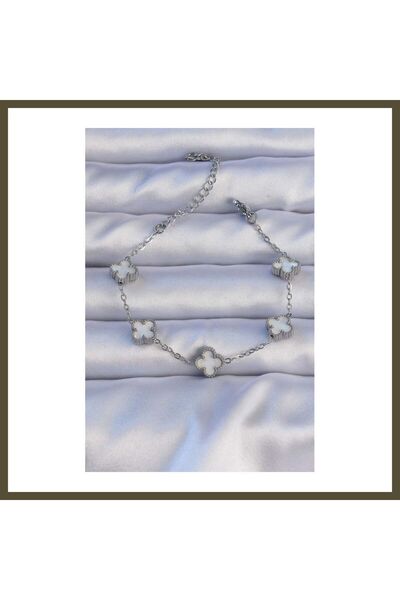 northcity n 316L Steel Silver-Colored Mother-of-Pearl Baby Boy Clover-Pattern...