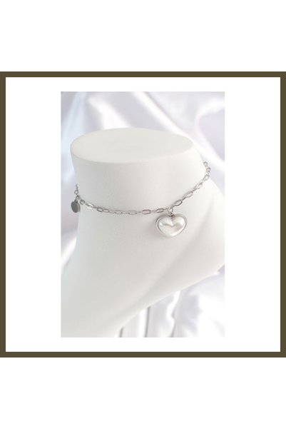 Generic Brand 316L Steel Silver-Colored Chain with 3D White Figure Design Wom...