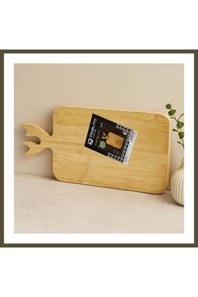 northcity n Wooden Bamboo Cutting Board, 22x36 cm (with Deer Antler Strap) BX