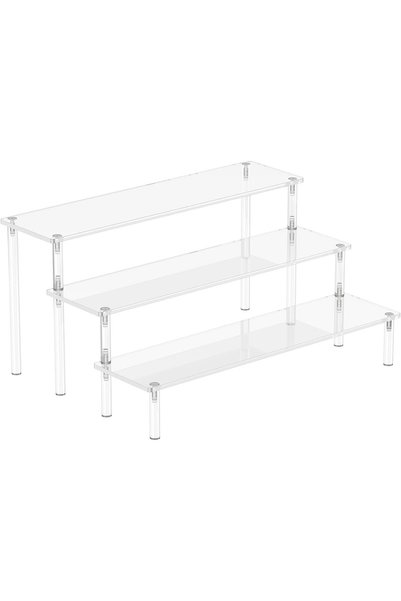 Boolygo Booygo Acrylic Display Risers, 3 Tier Perfume Organizer Stand, Clear ...