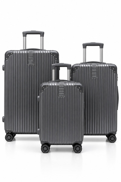VORTA 3 Piece Travel Luggage Set Abs Fiber Material Durable 360 Degree Spinne...