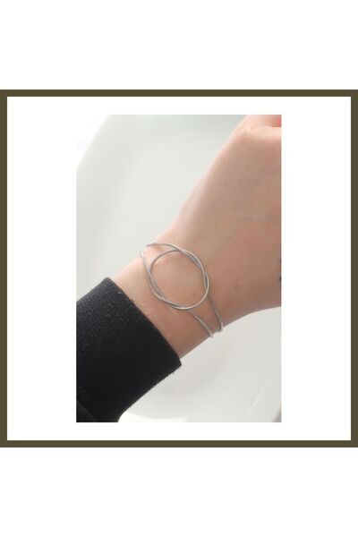 northcity n 316L Stainless Steel Silver-Colored Knot-Style Bracelet BX
