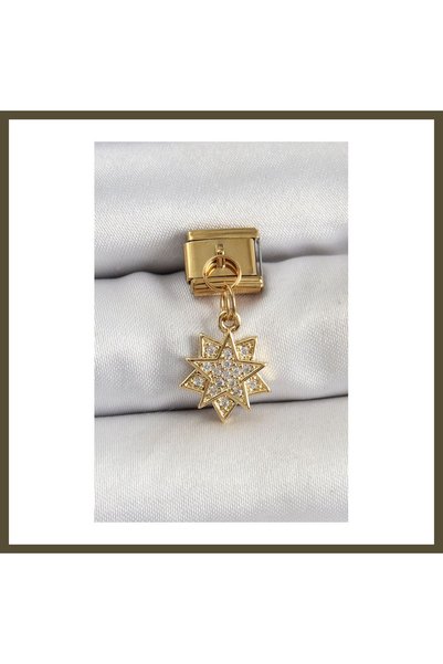 northcity n 316L Stainless Steel Dangling Star-Shaped Charm with Zircon Stone...