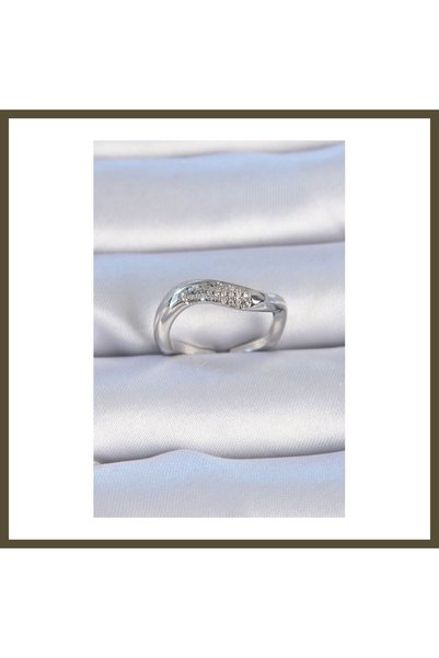 northcity n Silver-Plated Rice-Style Women's Ring with Zircon Stones BX