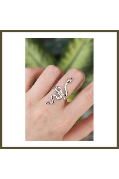 northcity n Silver-Plated Rice-Shaped Adjustable Snake Ring BX