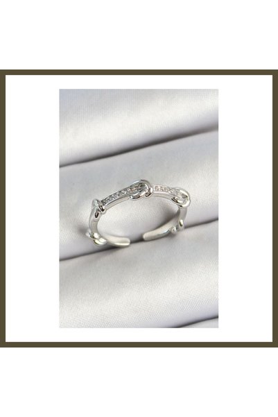 northcity n Silver-Colored Adjustable Women's Ring with Rice Knot Design and ...