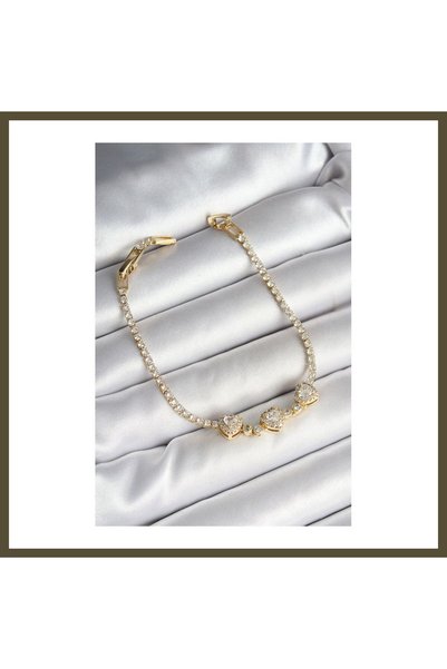northcity n Gold-Colored Women's Bracelet with Rice-Shaped, Patterned Zircon ...
