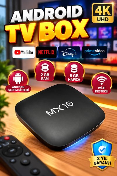 canrodi 4K UHD Android TV Medya Oynatıcı – 2 GB RAM, 8 GB Hafıza, Wi-Fi ve 60 FPS Desteği