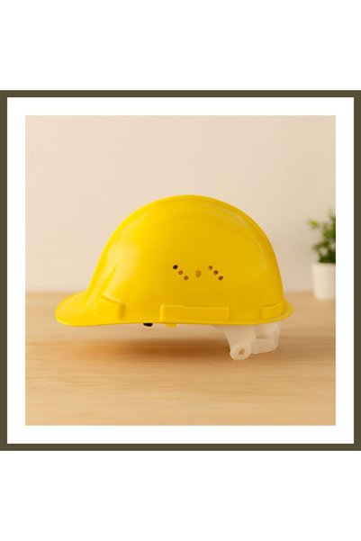 northcity n Key-Adjustable, Rear-Adjustable, Ventless, Yellow-White Hard Hat BX