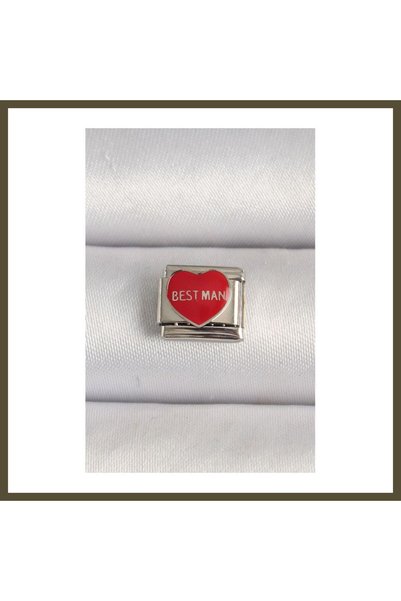 northcity n 316L Stainless Steel, Silver-Colored "Best Man" Red-Embossed Nomi...