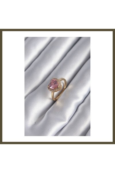 northcity n Gold-Plated Rice-Shaped Pink Zircon Stone Charm Women's Ring Mode...