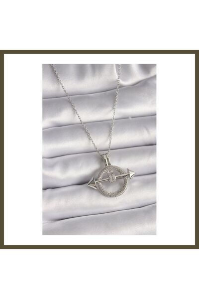 northcity n 316L Steel Silver-Colored Chain Necklace with Zircon Stones and R...